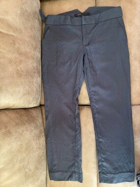 Marc Jacobs Navy/Faint Red Lines Textured Straight-Leg Pants